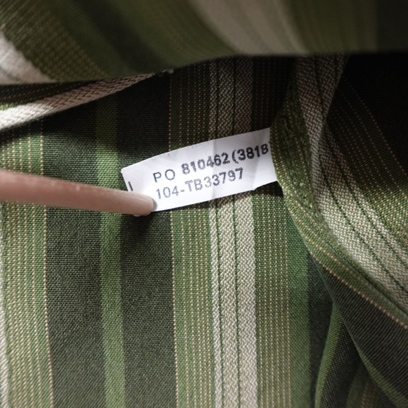 Tommy Bahama Shirt XL Multi Stripe Green Long Sleeve Silk Casual Bottom Front - Picture 5 of 10